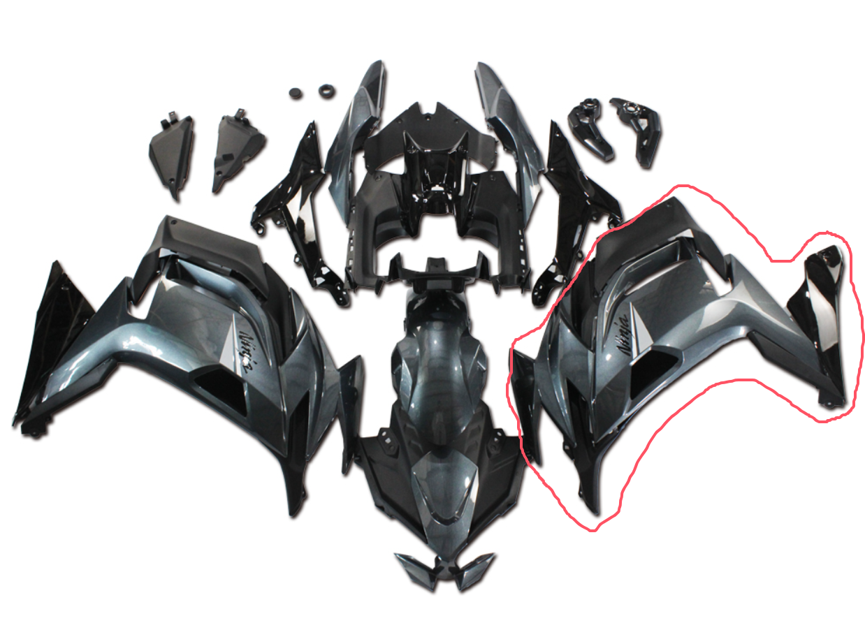 Aftermarket ABS Plastic Left Side Fairing Fit for EX650R 2020-2025