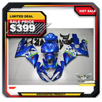 US STOCK NT Aftermarket Injection ABS Plastic Fairing Kit Fit for GSXR 1000 2005-2006 Blue White N073 Available in CA