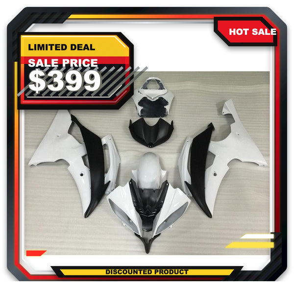 US STOCK NT Aftermarket Injection ABS Plastic Fairing Fit for YZF R6 2008-2016 White Black N060 Available in TX