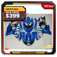 US STOCK NT Injection Plastic Fairing Bodywork Fit for 2009-2016 GSXR 1000 Blue N001 Available in CA