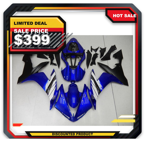 US STOCK NT Aftermarket Injection ABS Plastic Fairing Fit for YZF R1 2004-2006 Blue White Black N005 Available in CA