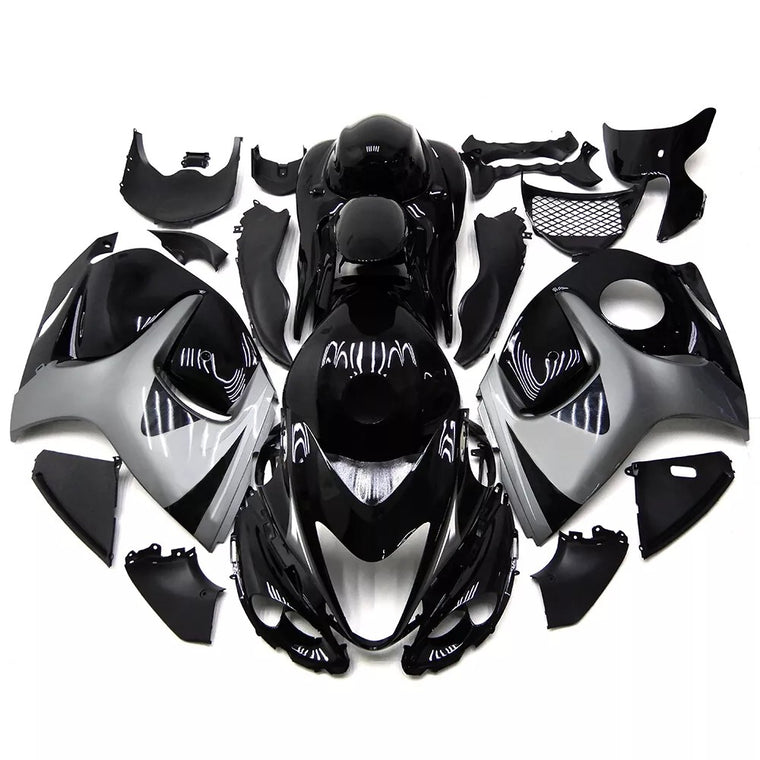 NT Fairing Fit for Suzuki 2008-2020 Hayabusa GSXR 1300 N098- Black Silver | ABS Injection, US Stock