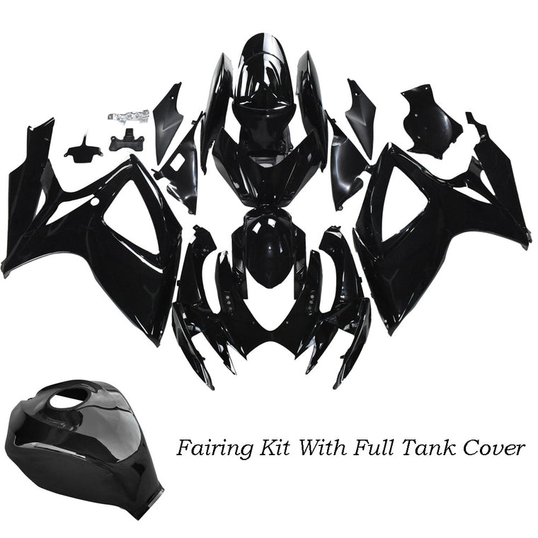 NT Fairing Fit for Suzuki 2006-2007 GSXR600/750 N008- Black Silver | ABS Injection