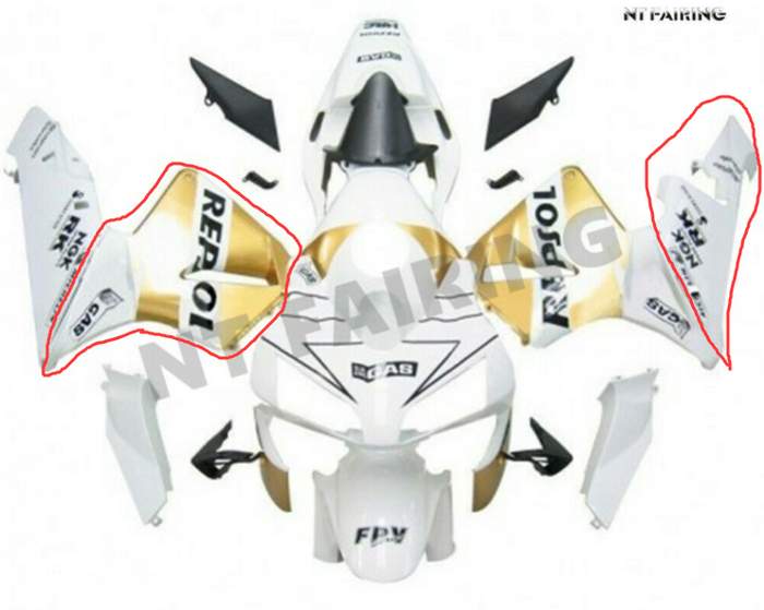 Right Side Upper Fairing and Left side lower fairing fit for CBR600RR 2003-2004