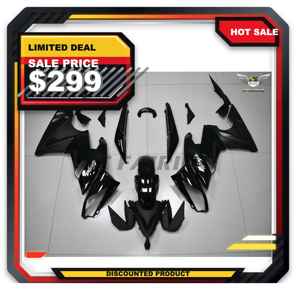US STOCK NT Fairing Plastic Fit for  Ninja 650R ER-6f 2009 2010 2011 Black N001 Available in CA
