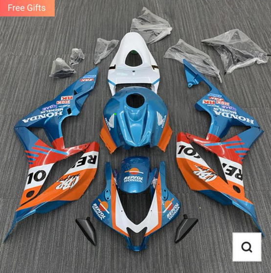 Custom Injection Mold Blue Orange Fairing Kit Fit for Honda 2007-2008 CBR600RR ABS