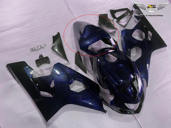 NT Aftermarket Injection  （Rear fairing + seat cover ）Fairing Fit for GSX-R 600/750 2004 2005 Blue Forged Carbon Fiber Look