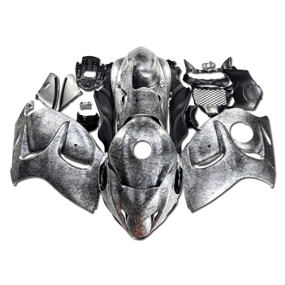 NT Fairing Fit for Suzuki 2008-2020 Hayabusa GSXR 1300 S11- Black Ice Cracked Forged Carbon Fiber Look | ABS Injection