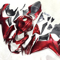 NT Aftermarket Injection ABS Plastic Fairing Fit for GSXR 600/750 2011-2024 Red Ice Cracked Forged Carbon Fiber Look S10