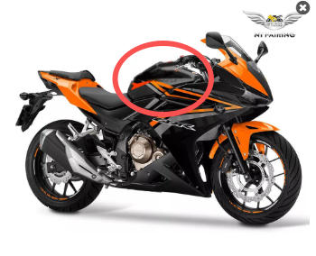 Orange Black Injection Plastics Fairing Fit for Honda 2016-2018 CBR500R 005(Fuel tank cover)