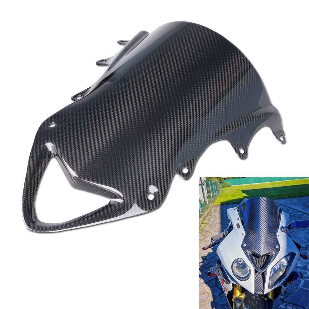 NT FAIRING Real 3K Carbon Fiber Bubble Racing Windscreen Windshield for BMW 2009-2014 S1000RR, Glossy 2x2 Twill Weave