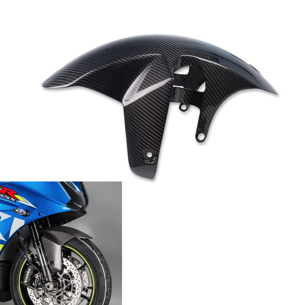NT FAIRING Real 3K Carbon Fiber Front Fender Tire Mud Guard Hugger for Suzuki 2017-2026 GSXR 1000, Glossy 2x2 Twill Weave