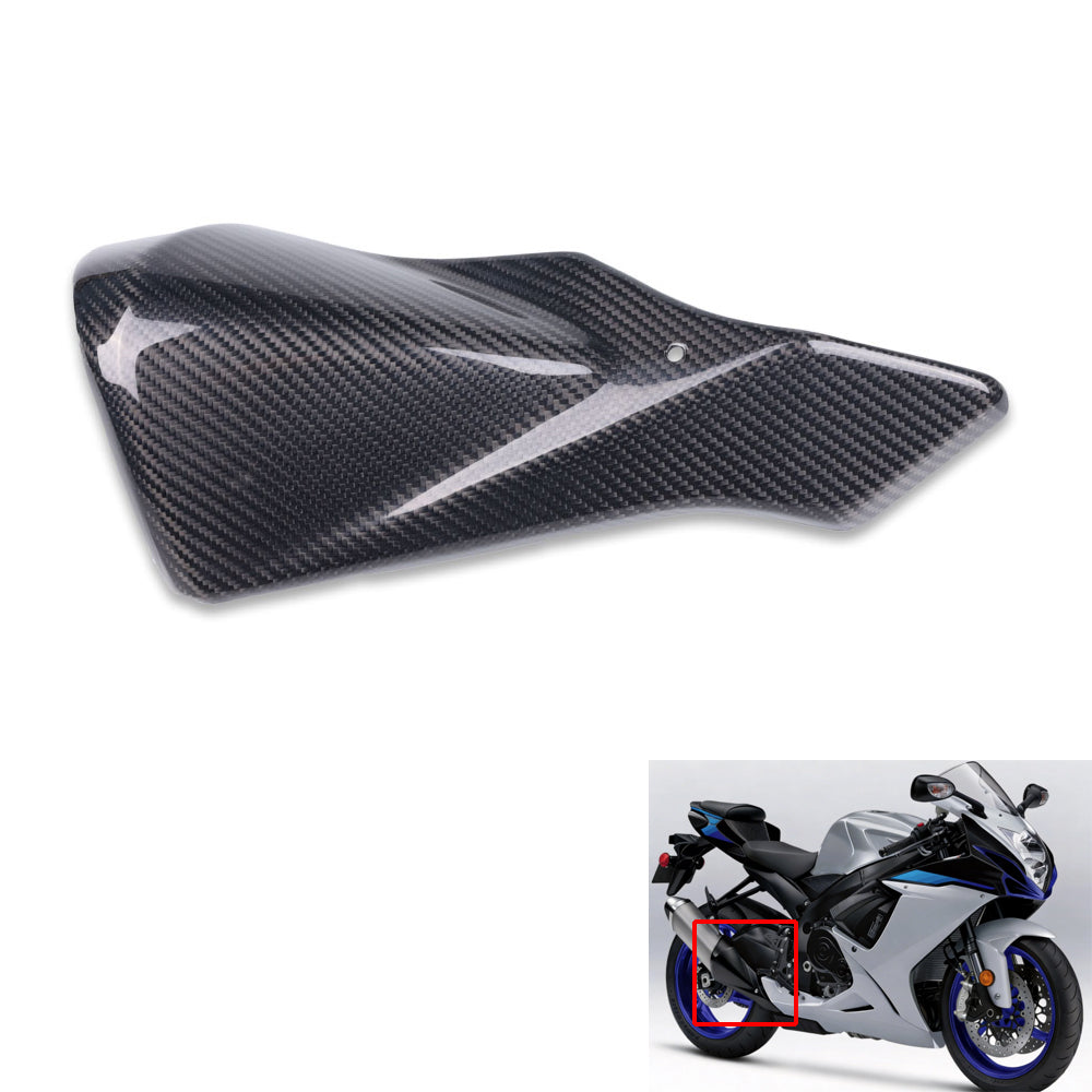 NT FAIRING Real 3K Carbon Fiber Exhaust Heat Shield for Suzuki 2011-2027 GSXR 600/750, Glossy 2x2 Twill Weave