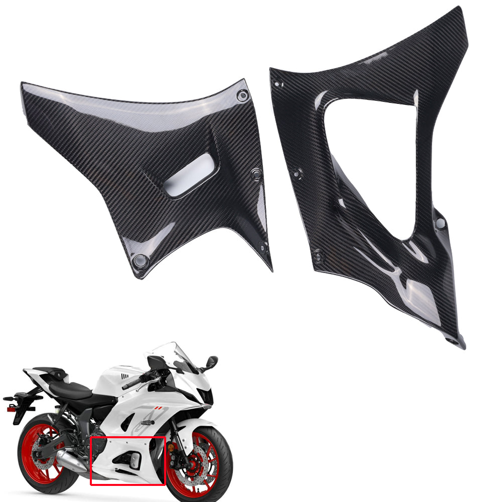 NT FAIRING Real 3K Carbon Fiber Middle Side Fairing for Yamaha 2022-2026 YZF R7, Glossy 2x2 Twill Weave
