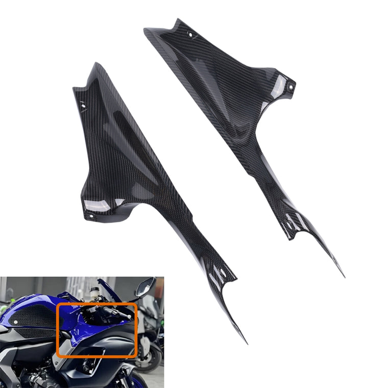 NT FAIRING Real 3K Carbon Fiber Side Panels for Yamaha 2022-2026 YZF R7, Glossy 2x2 Twill Weave