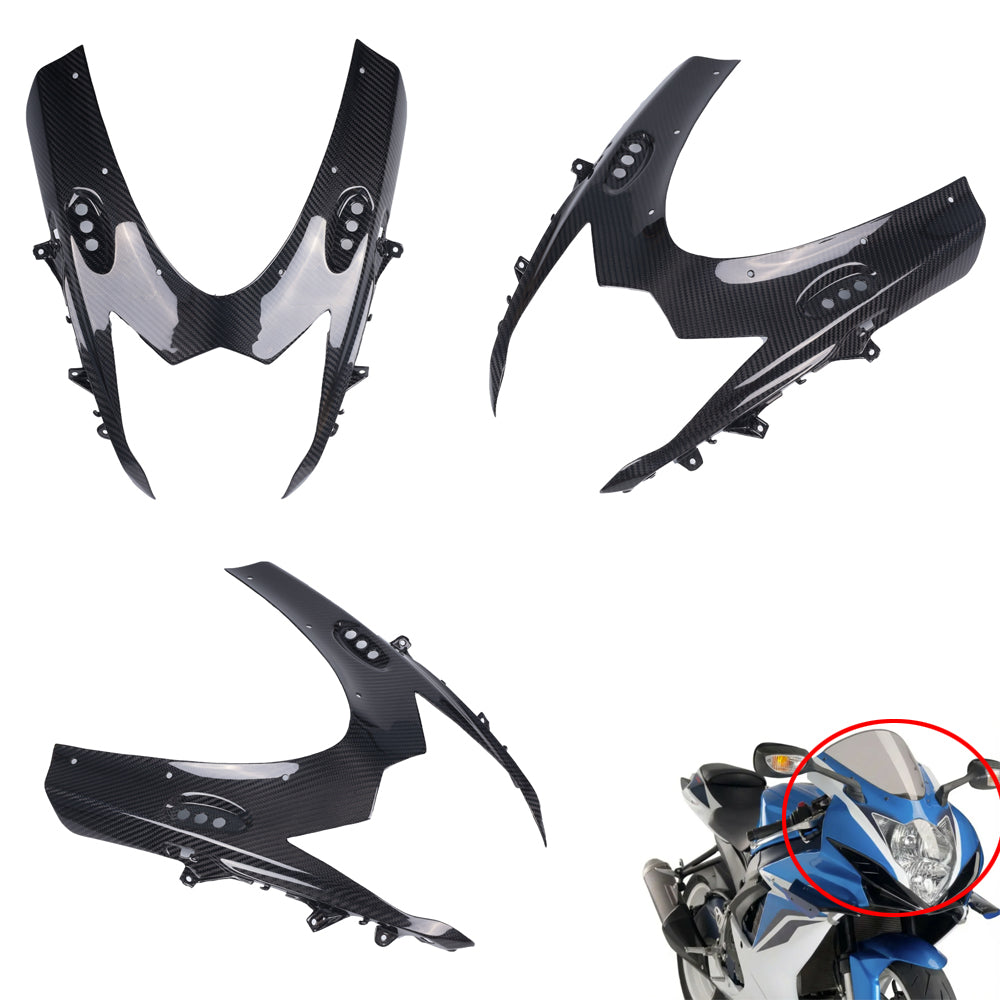 NT FAIRING Real 3K Carbon Fiber Front Fairing for Suzuki 2011-2027 GSXR 600/750, Glossy 2x2 Twill Weave