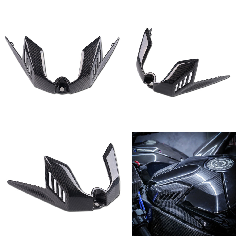 NT FAIRING Real 3K Carbon Fiber Front Tank Cover for Yamaha 2020-2024 YZF R1, Glossy 2x2 Twill Weave