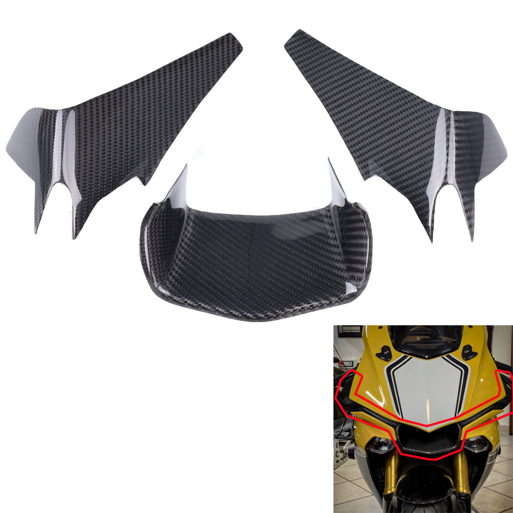 NT FAIRING Real 3K Carbon Fiber Front Nose Infill Cover for Yamaha 2015-2019 R1 R1M R1S, Glossy 2x2 Twill Weave