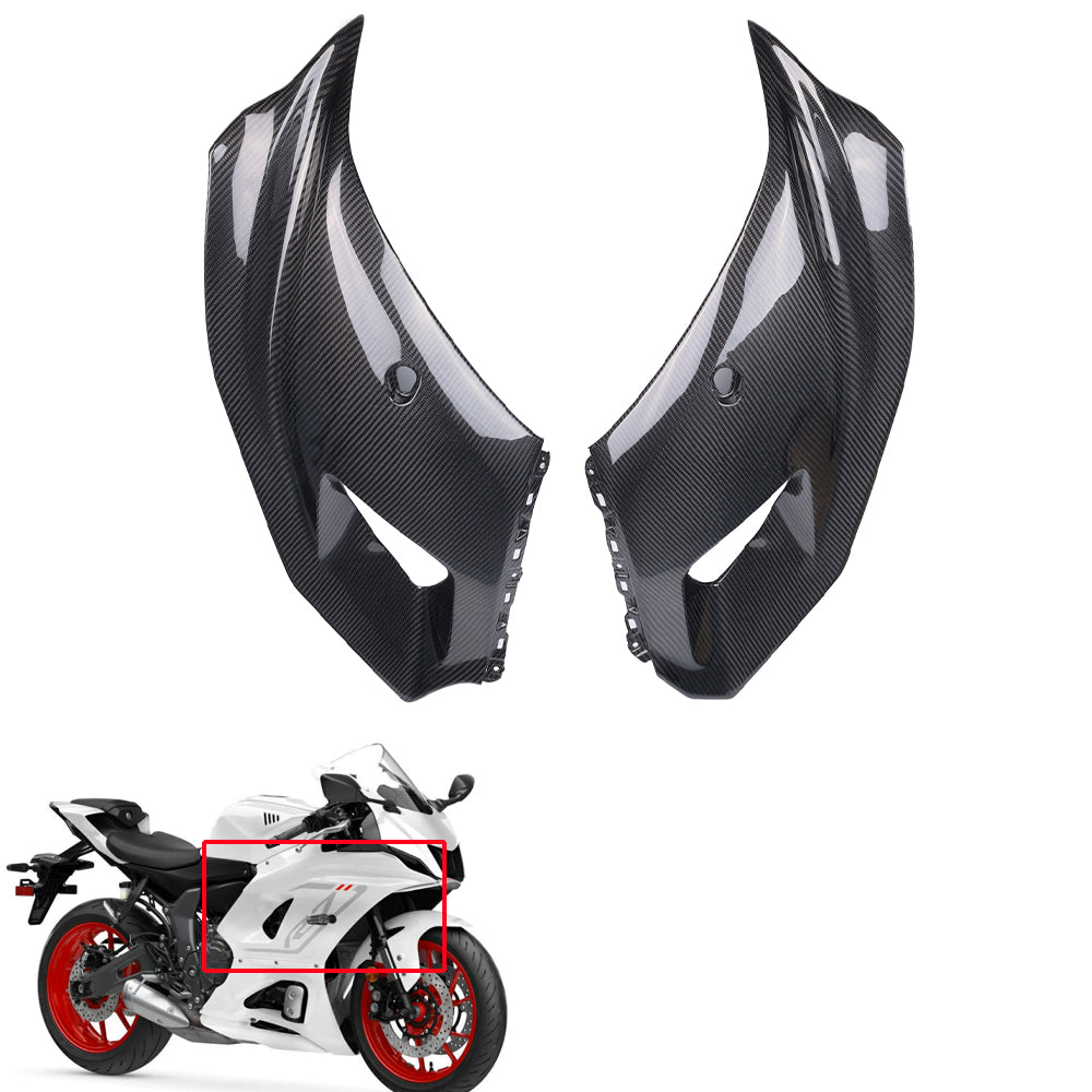 NT FAIRING Real 3K Carbon Fiber Upper Side Fairing for Yamaha 2022-2026 YZF R7, Glossy 2x2 Twill Weave