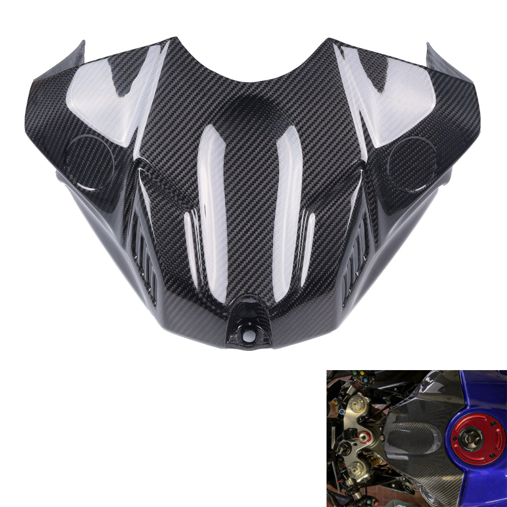 NT FAIRING Real 3K Carbon Fiber Front Half Tank Cover for Yamaha 2020-2024 YZF R1, Glossy 2x2 Twill Weave