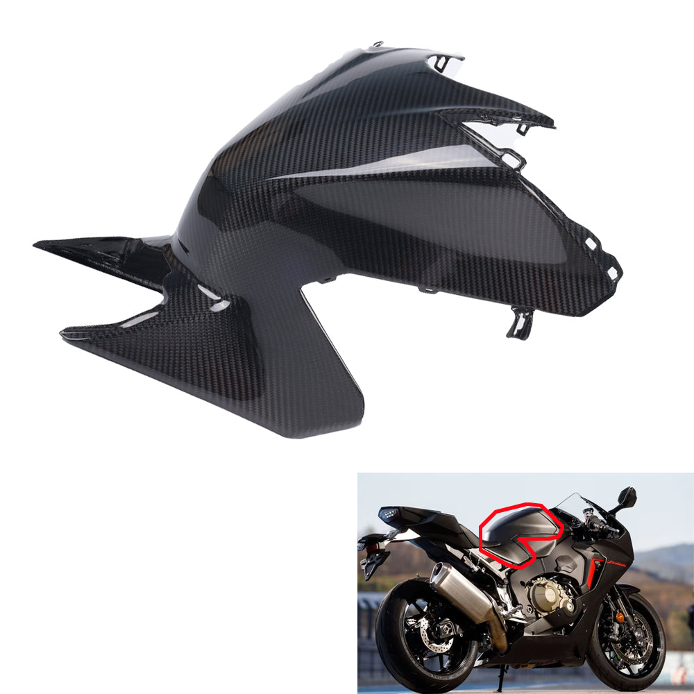 NT FAIRING Real 3K Carbon Fiber Rear Half Tank Cover for Honda 2017-2026 CBR1000RR CBR 1000RR, Glossy 2x2 Twill Weave