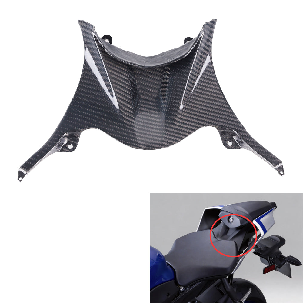 NT FAIRING Real 3K Carbon Fiber Rear Tail Center Seat Cover Cowl Fairing for Yamaha 2017-2024 YZF R6, Glossy 2x2 Twill Weave