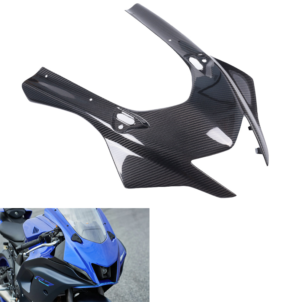 NT FAIRING Real 3K Carbon Fiber Front Fairing for Yamaha 2022-2026 YZF R7, Glossy 2x2 Twill Weave