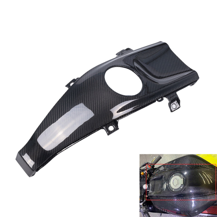 NT FAIRING Real 3K Carbon Fiber Tank Cover Middle Panel for Yamaha 2022-2026 YZF R7, Glossy 2x2 Twill Weave