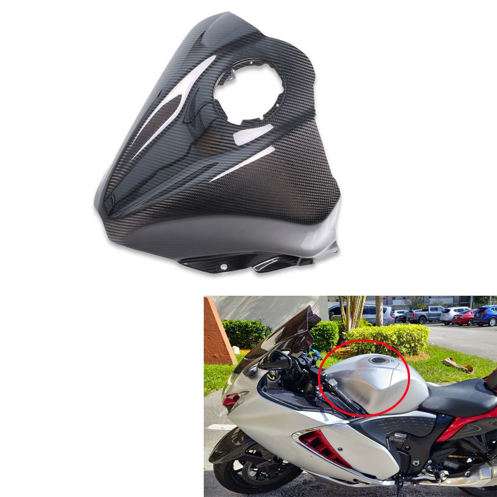 NT FAIRING Real 3K Carbon Fiber Tank Cover Fairing for Suzuki 2021-2026 Gen3 Hayabusa, Glossy 2x2 Twill Weave