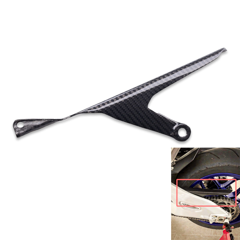 NT FAIRING Real 3K Carbon Fiber Rear Upper Chain Guard Mud Cover Fairing for Yamaha R1 (2015-2025) FZ-10 MT-10 (2016-2022), Glossy 2x2 Twill Weave