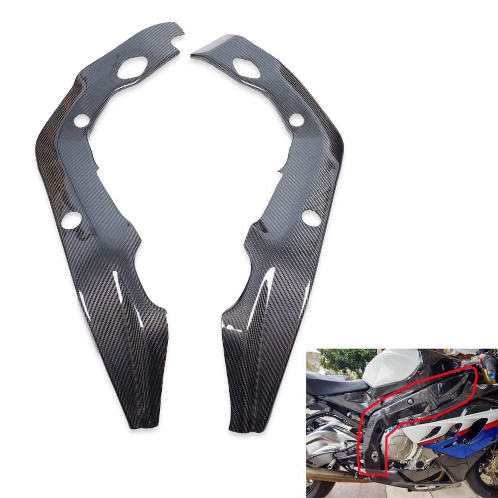 NT FAIRING Real 3K Carbon Fiber Frame Protector Covers for BMW 2009-2014 S1000RR, Glossy 2x2 Twill Weave