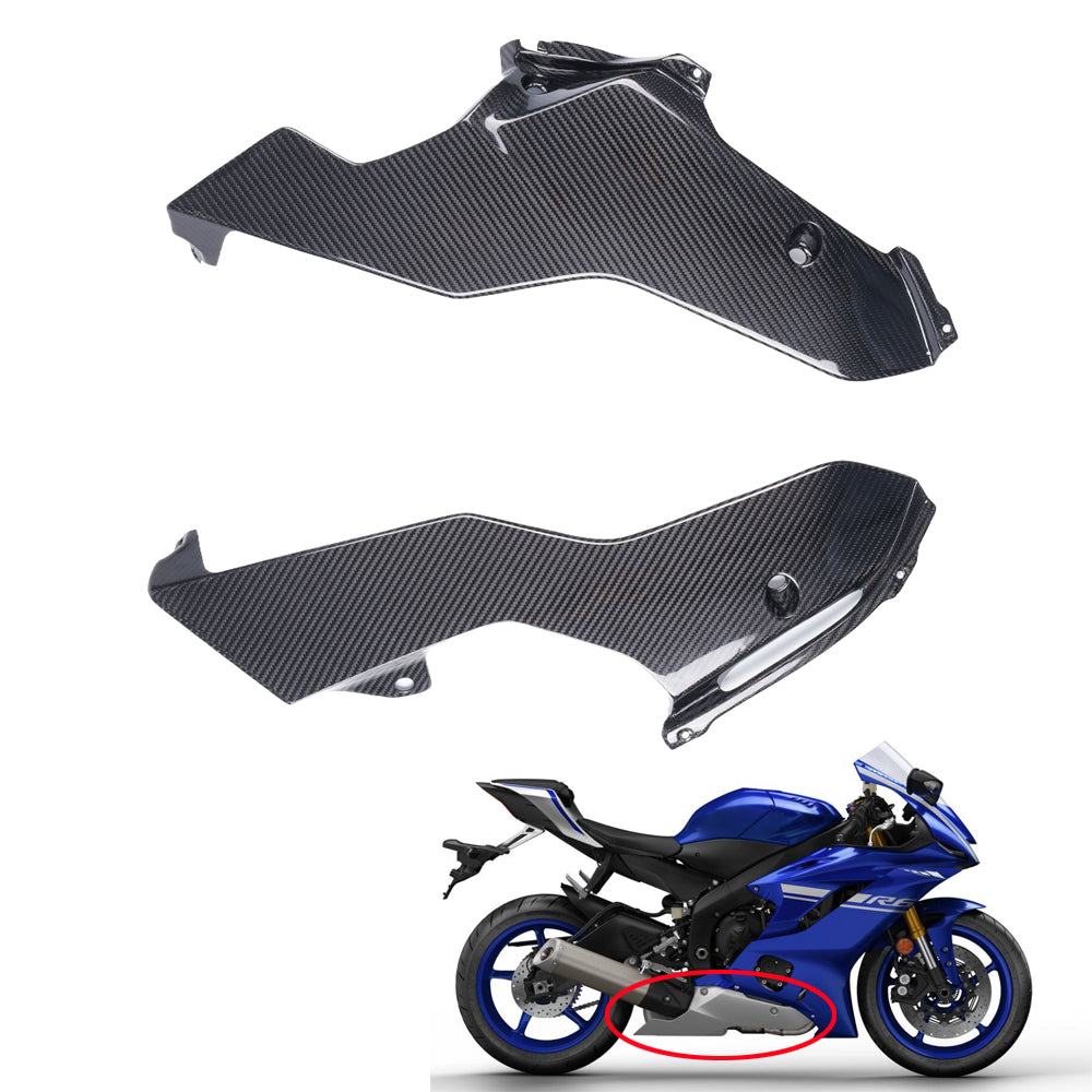 NT FAIRING Real 3K Carbon Fiber Belly Pan for Yamaha 2017-2024 YZF R6, Glossy 2x2 Twill Weave