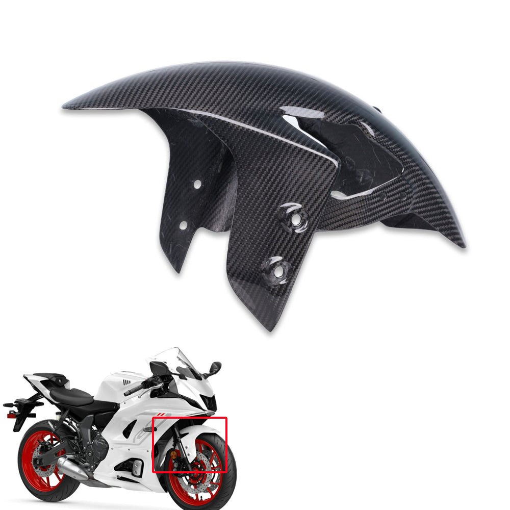 NT FAIRING Real 3K Carbon Fiber Front Fender for Yamaha 2022-2026 YZF R7, Glossy 2x2 Twill Weave