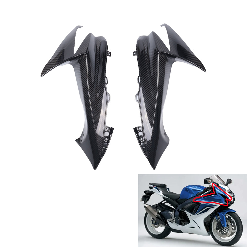 NT FAIRING Real 3K Carbon Fiber Air Intake Covers for Suzuki 2011-2027 GSXR 600/750, Glossy 2x2 Twill Weave