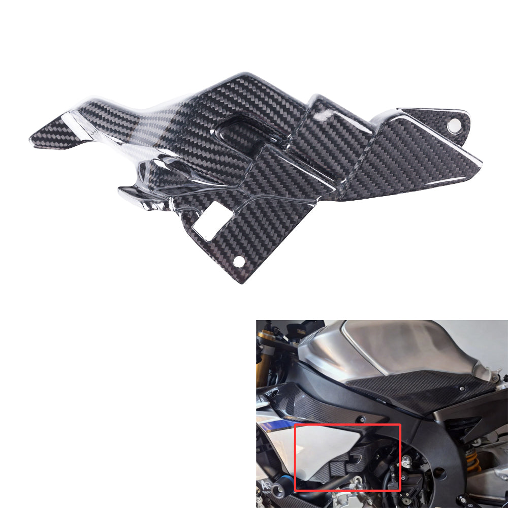 NT FAIRING Real 3K Carbon Fiber Left Side Fairing ECU Cover for Yamaha 2015-2019 R1 R1M R1S, Glossy 2x2 Twill Weave