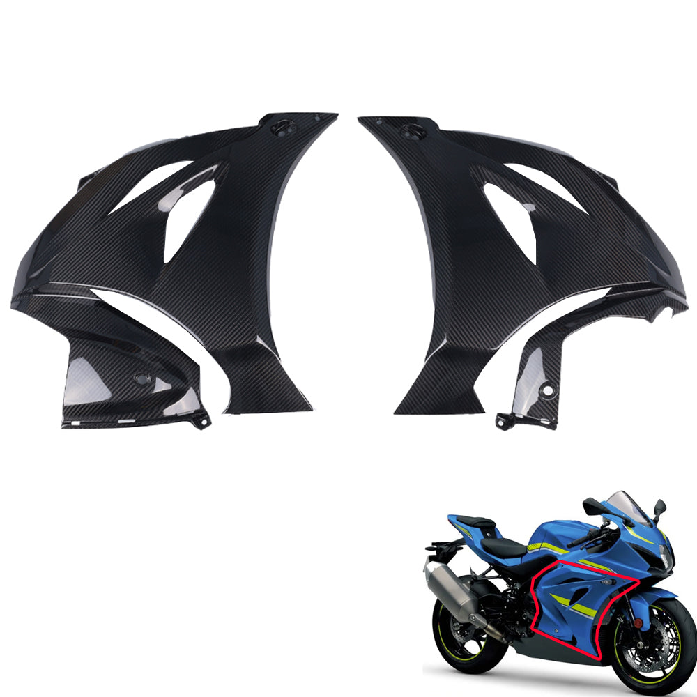 NT FAIRING Real 3K Carbon Fiber Both Sides Upper Fairing for Suzuki 2017-2026 GSXR 1000, Glossy 2x2 Twill Weave