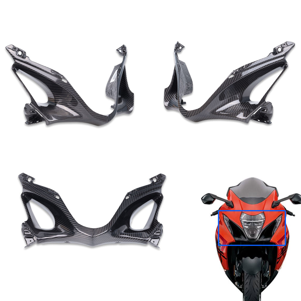 NT FAIRING Real 3K Carbon Fiber Head Cowl Fairing for Suzuki 2021-2026 Gen3 Hayabusa, Glossy 2x2 Twill Weave