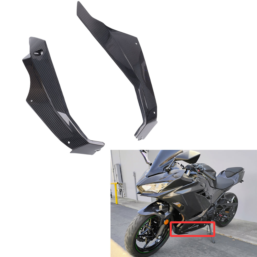 NT FAIRING Real 3K Carbon Fiber Belly Pan for Kawasaki Ninja 2018-2023 EX400 400R, Glossy 2x2 Twill Weave
