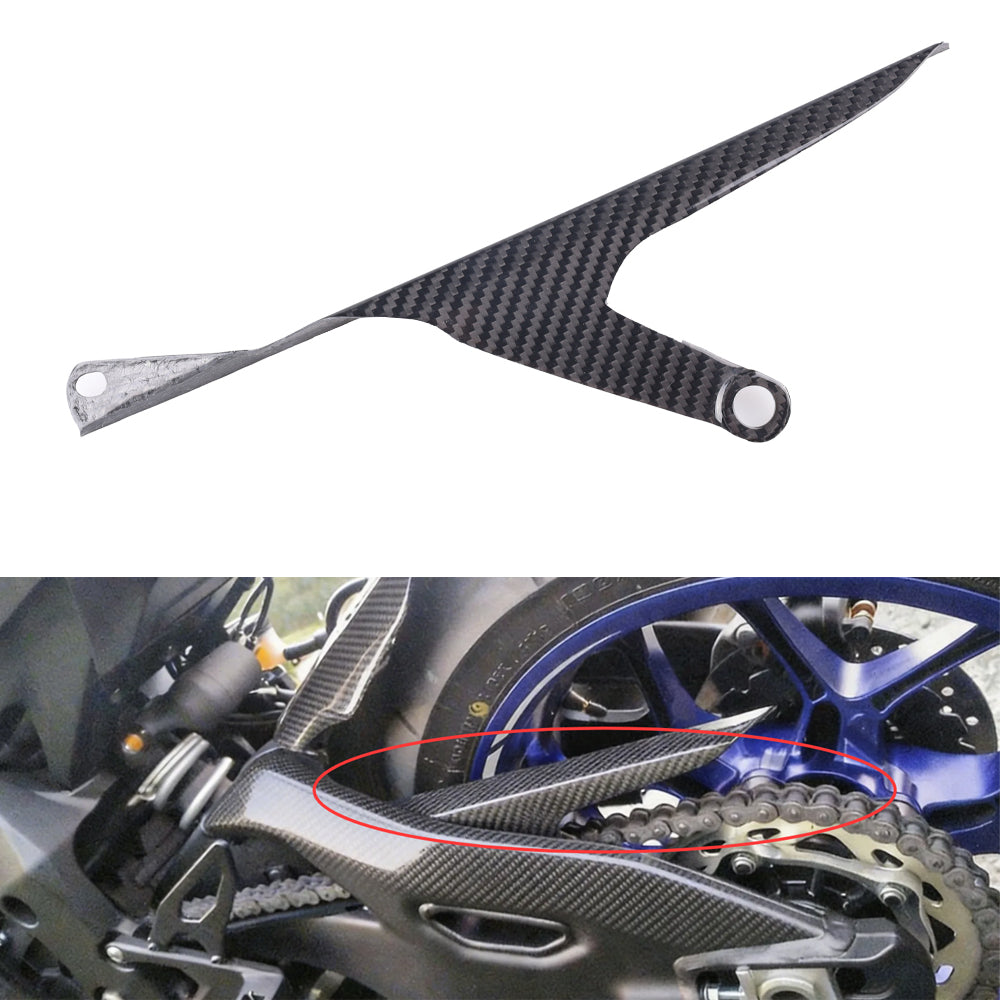 NT FAIRING Real 3K Carbon Fiber Chain Guard for Yamaha R1 (2015-2025) FZ-10 MT-10 (2016-2022), Glossy 2x2 Twill Weave