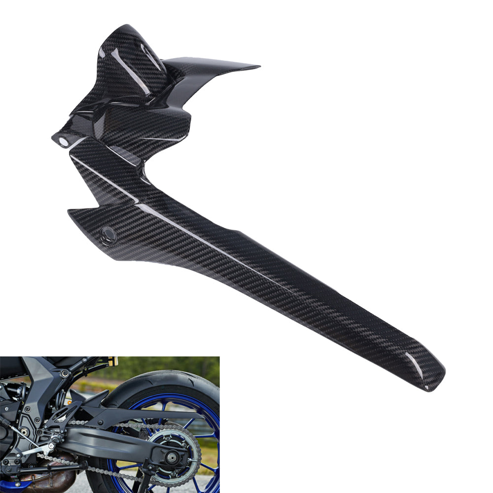 NT FAIRING Real 3K Carbon Fiber Rear Hugger for Yamaha 2022-2026 YZF R7, Glossy 2x2 Twill Weave