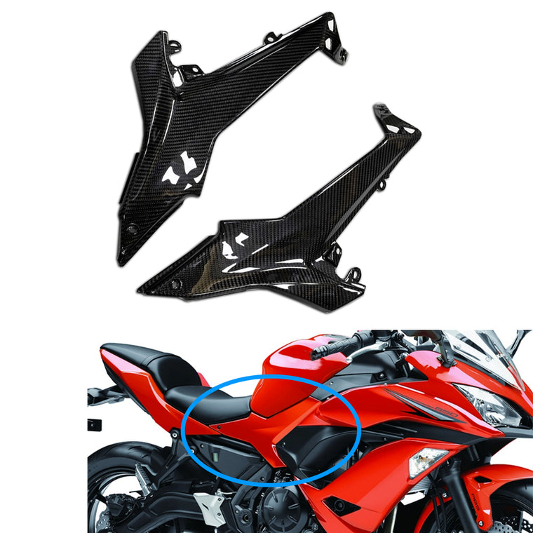 NT 100% Carbon Fiber Tank Side Panel Fit for Kawasaki Ninja 2017-2025 650R Z650