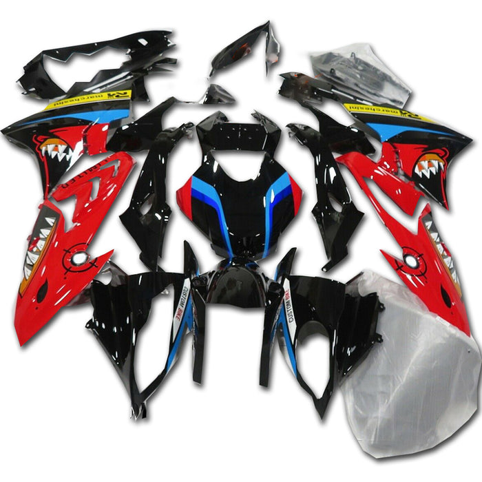 NT Fairing Fit for BMW 2017-2018 S1000RR Black Red Shark Teeth Injection a003