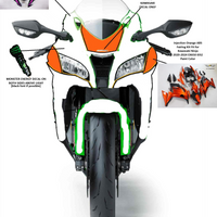 Custom Fairing White and orange Fit for  Ninja 2016-2019 ZX10R With Full Tank Cover