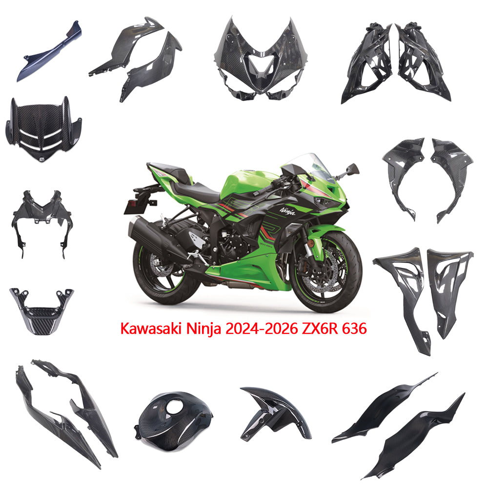 NT 100% Real 3K Twill Carbon Fiber Piece for Kawasaki Ninja 2024-2026 ZX6R 636