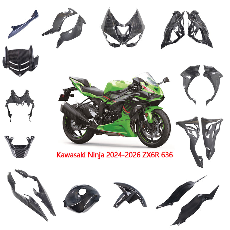 NT 100% Real 3K Twill Carbon Fiber Piece for Kawasaki Ninja 2024-2026 ZX6R 636
