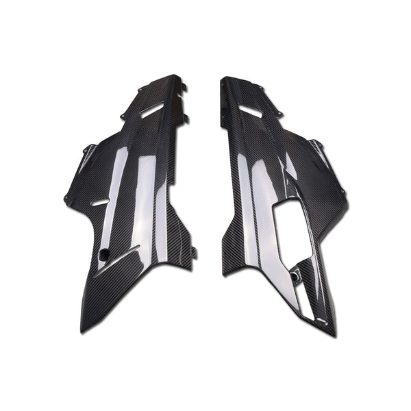 NT DUCATI 848 1098 1198 EVO 100% Carbon Fiber FIBER BELLY PANELS-2 PIECE-100% Real Carbon Fiber