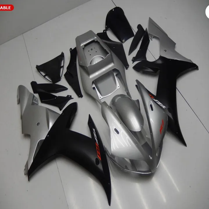 NT Aftermarket Custom Injection ABS Plastic Fairing Fit for YZF R1 2000-2001 Black Silver