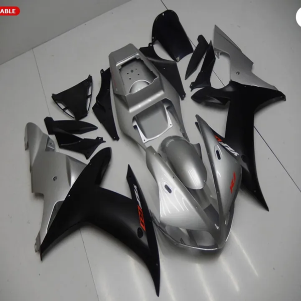 NT Aftermarket Custom Injection ABS Plastic Fairing Fit for YZF R1 2000-2001 Black Silver