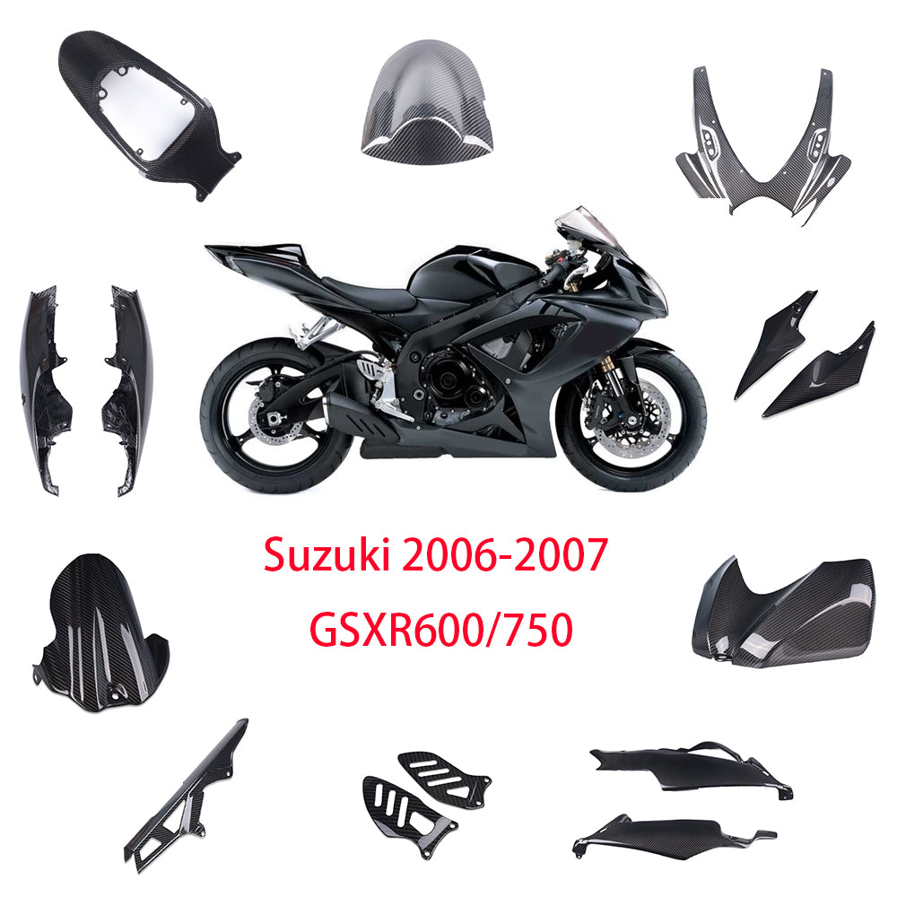 NT Real 3K Twill Carbon Fiber Pieces for Suzuki 2006 2007 GSXR600/750 K6