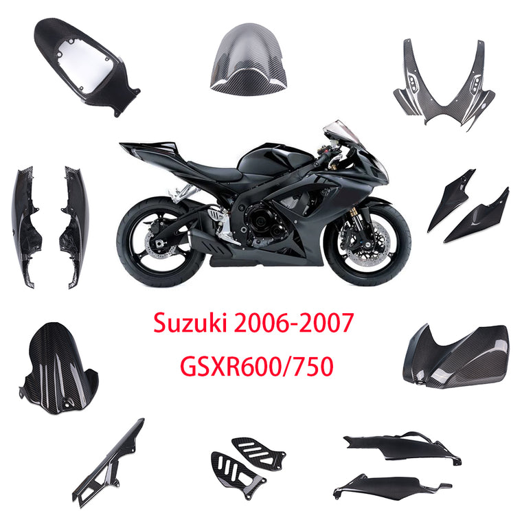 NT Real 3K Twill Carbon Fiber Pieces for Suzuki 2006 2007 GSXR600/750 K6